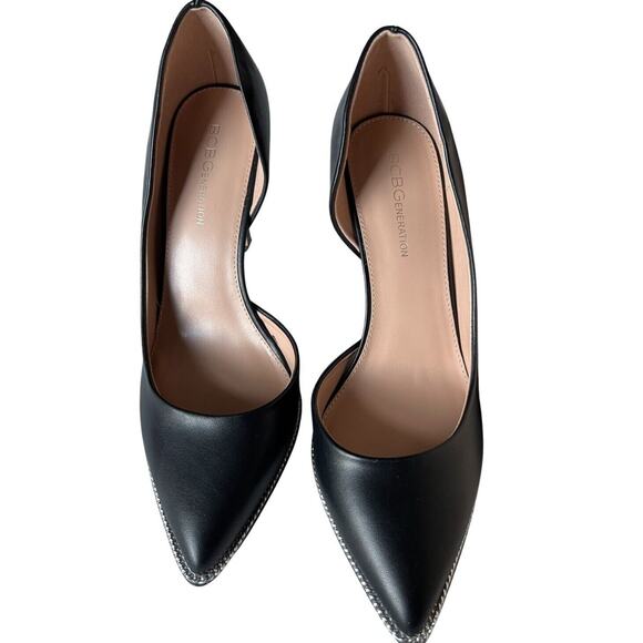 BCBGeneration Shoes Womens Size 9 Black Harnoy D'Orsay Pumps 4" Embellished - Picture 2 of 5